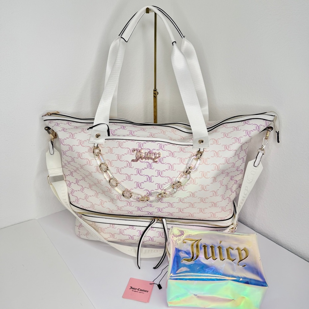 Juicy Couture Bling Bling Weekender in Angel White multi ombré color.